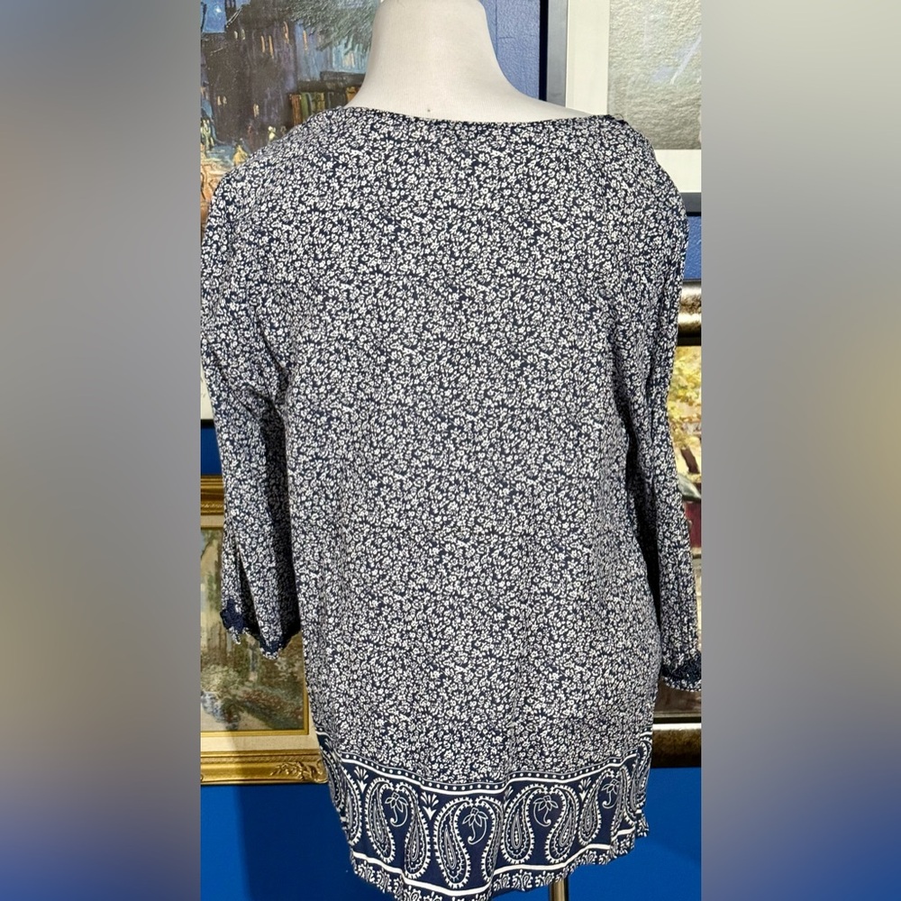 Anne Carson Black And White Patterned Blouse - image 4